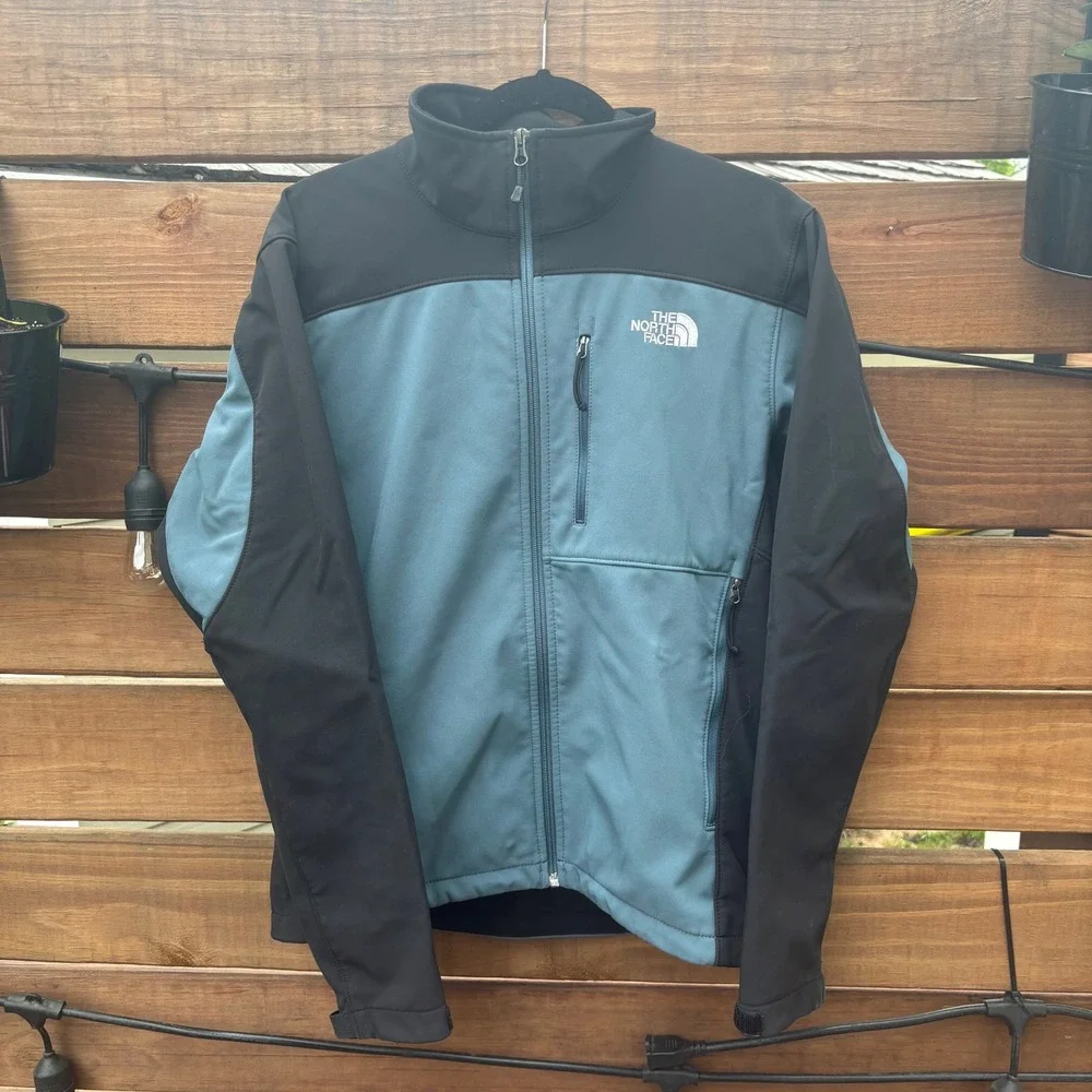 The North Face Softshell Jacket Mens Small Blue Black‎ Excellent Windproof Apex